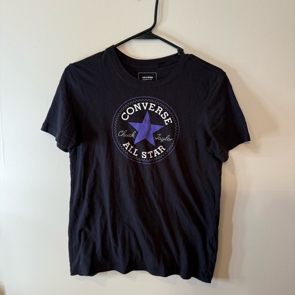 Converse Tops - Converse Black and Purple Short Sleeve Tee